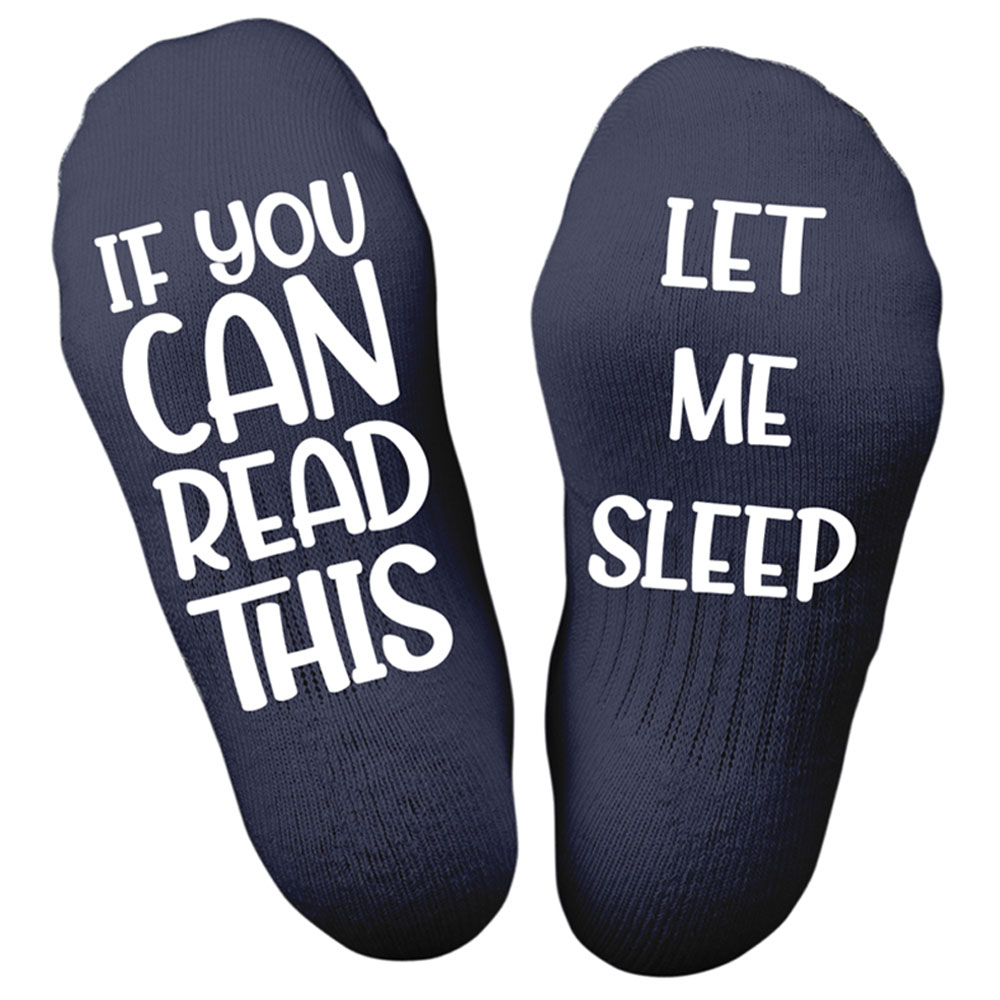 Twinkle Hands Let Me Sleep Socks - Black