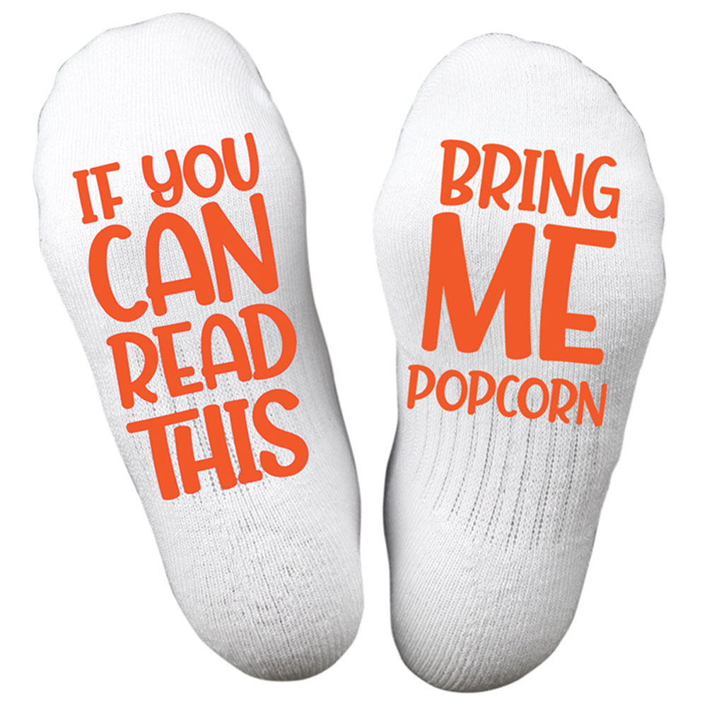 Twinkle Hands Bring Me Popcorn Socks - White