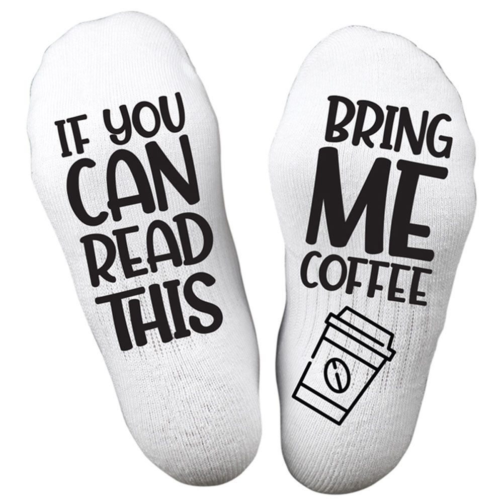 Twinkle Hands Bring Me Coffee Socks - White