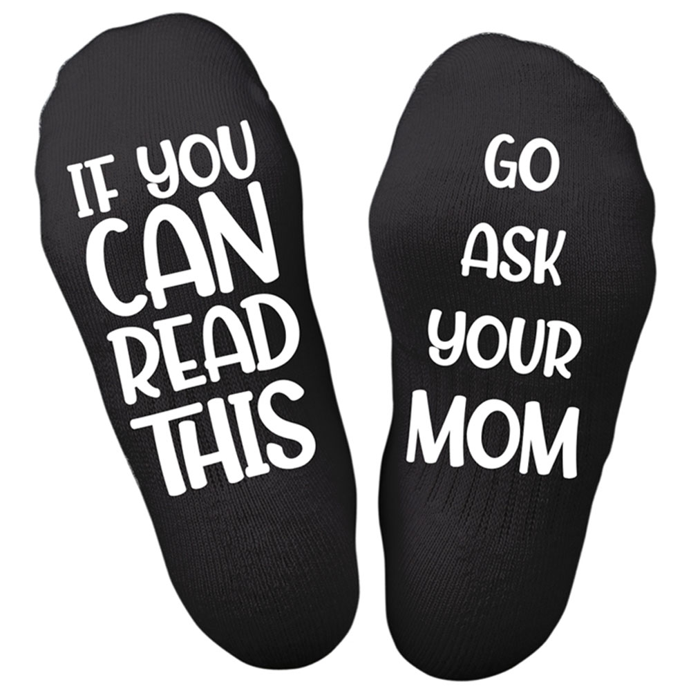 Twinkle Hands Go Ask Your Mom Socks - Black