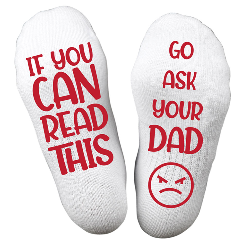 Twinkle Hands Go Ask Your Dad Socks - White