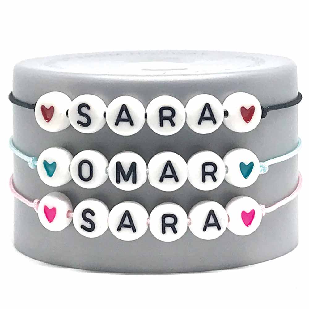 Twinkle Hands - Blue Red Personalized Name Bracelet