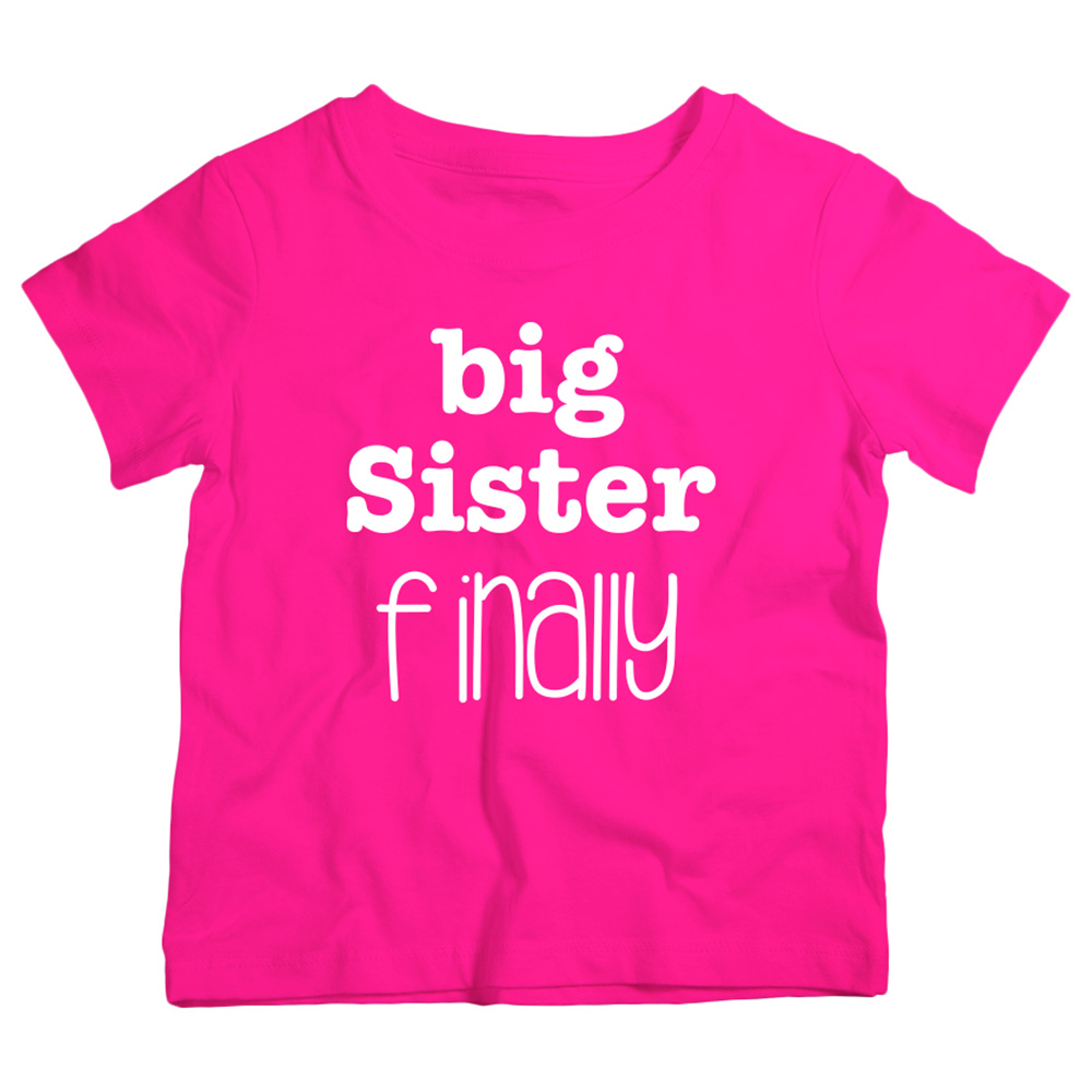 Twinkle Hands Big Sister Finally T-Shirt - Pink