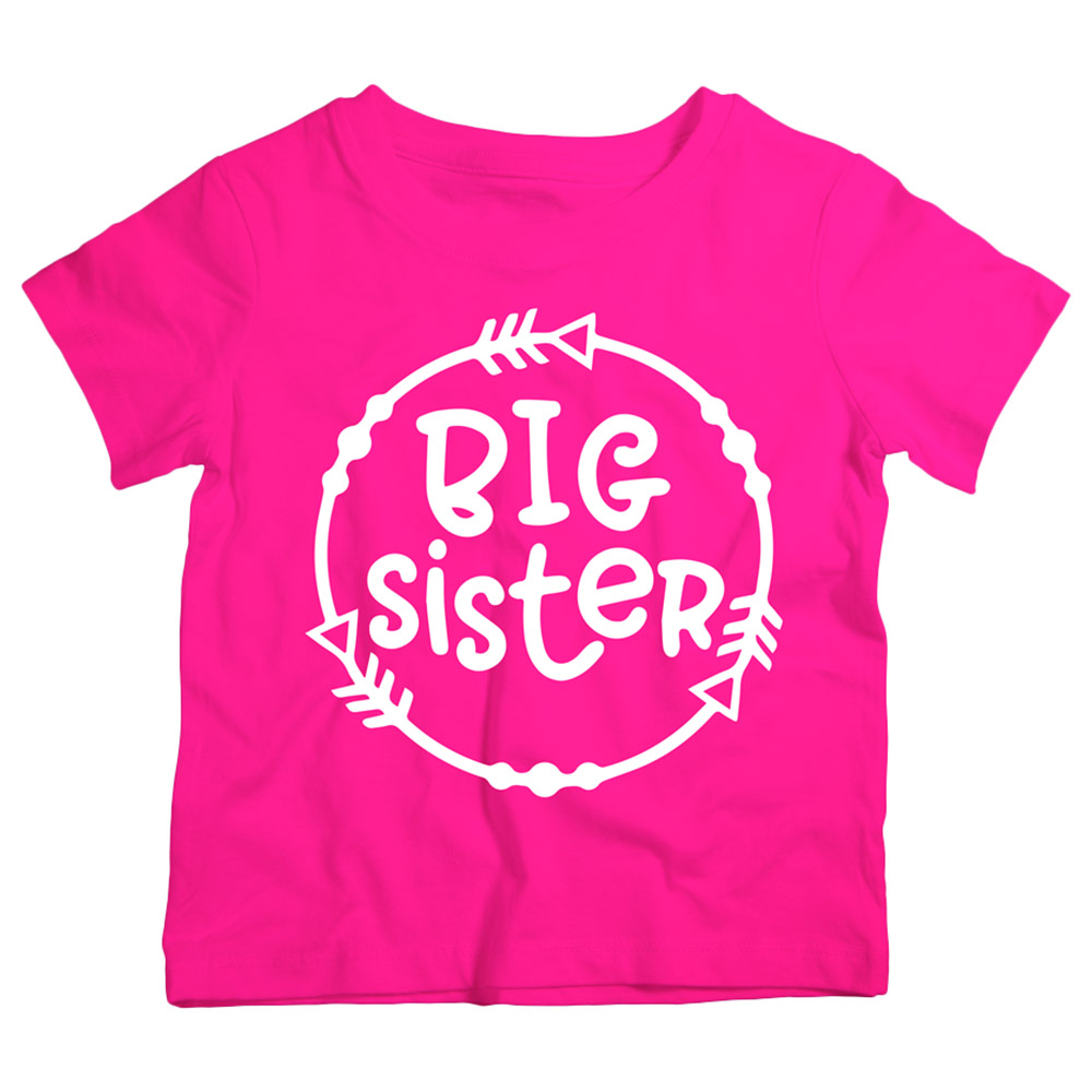 Twinkle Hands Big Sister Arrow T-Shirt - Pink