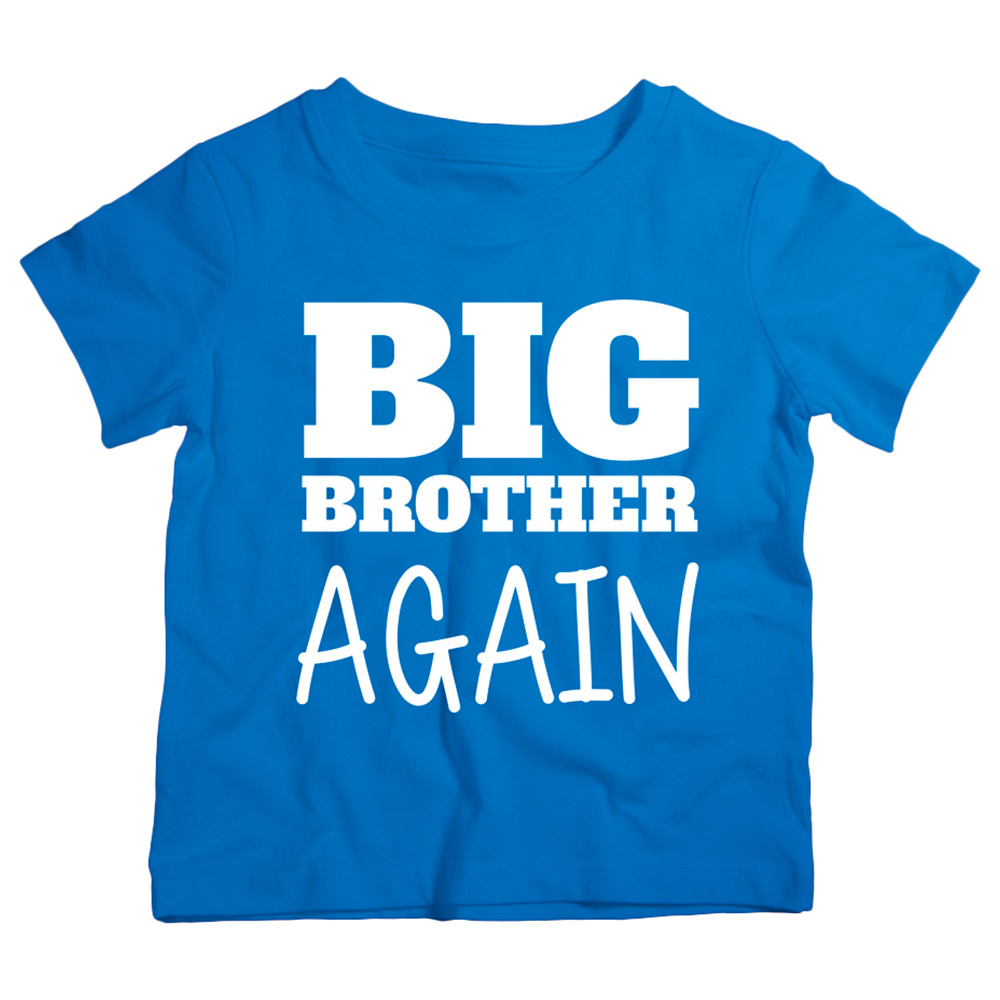 Twinkle Hands Big Brother Again T-Shirt - Blue