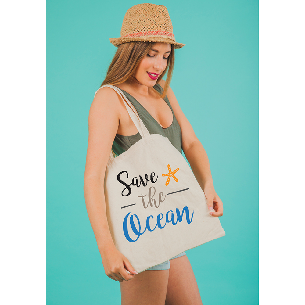 Save The Ocean - Eco Tote Bag - You Only Live Once - Pink