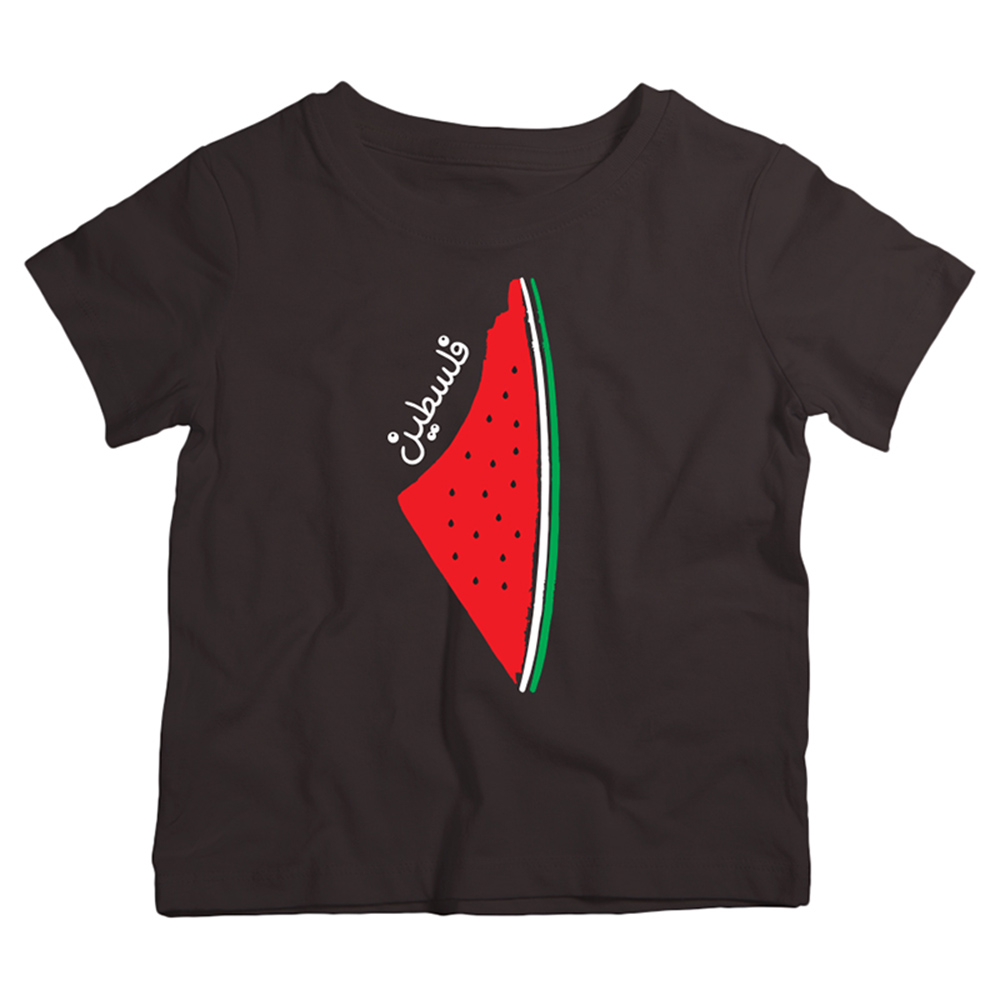 Twinkle Hands Palestine Map Kids T-Shirt - Black