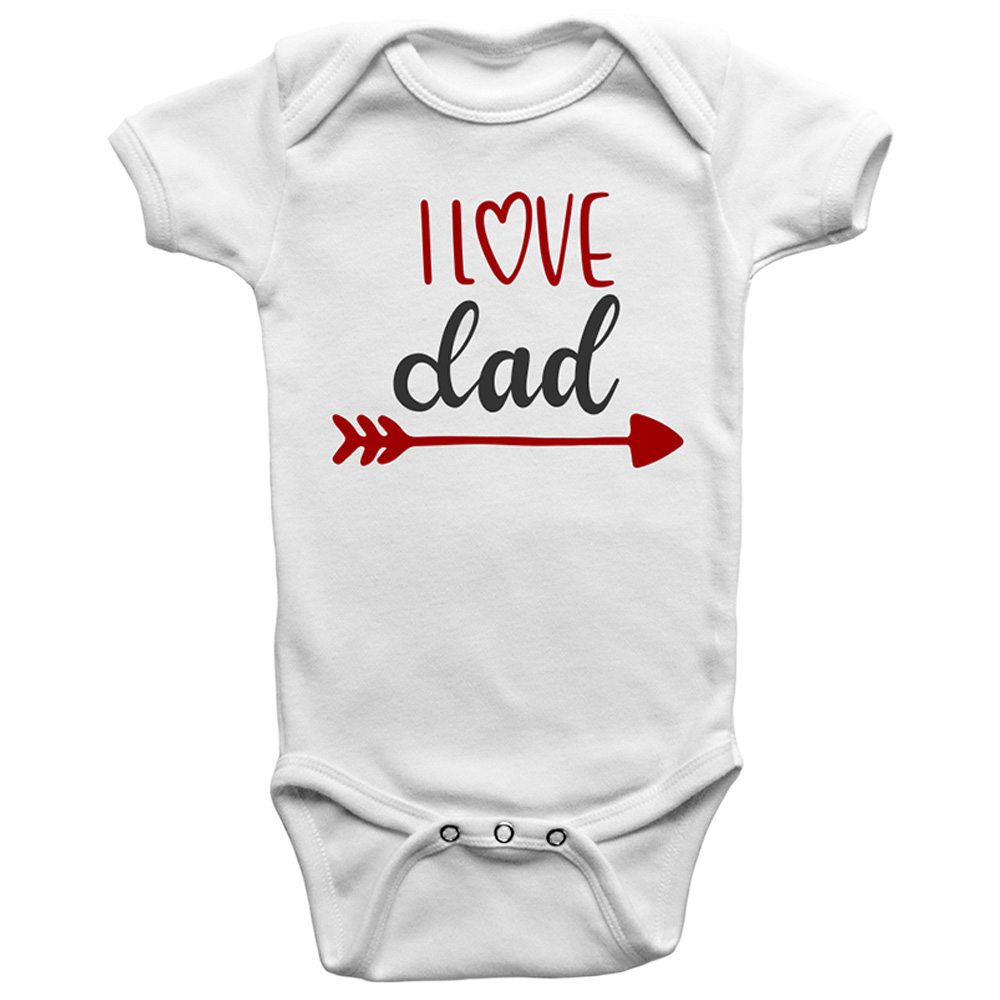 Limited Edition 'I Love Dad' Printed Baby Bodysuit