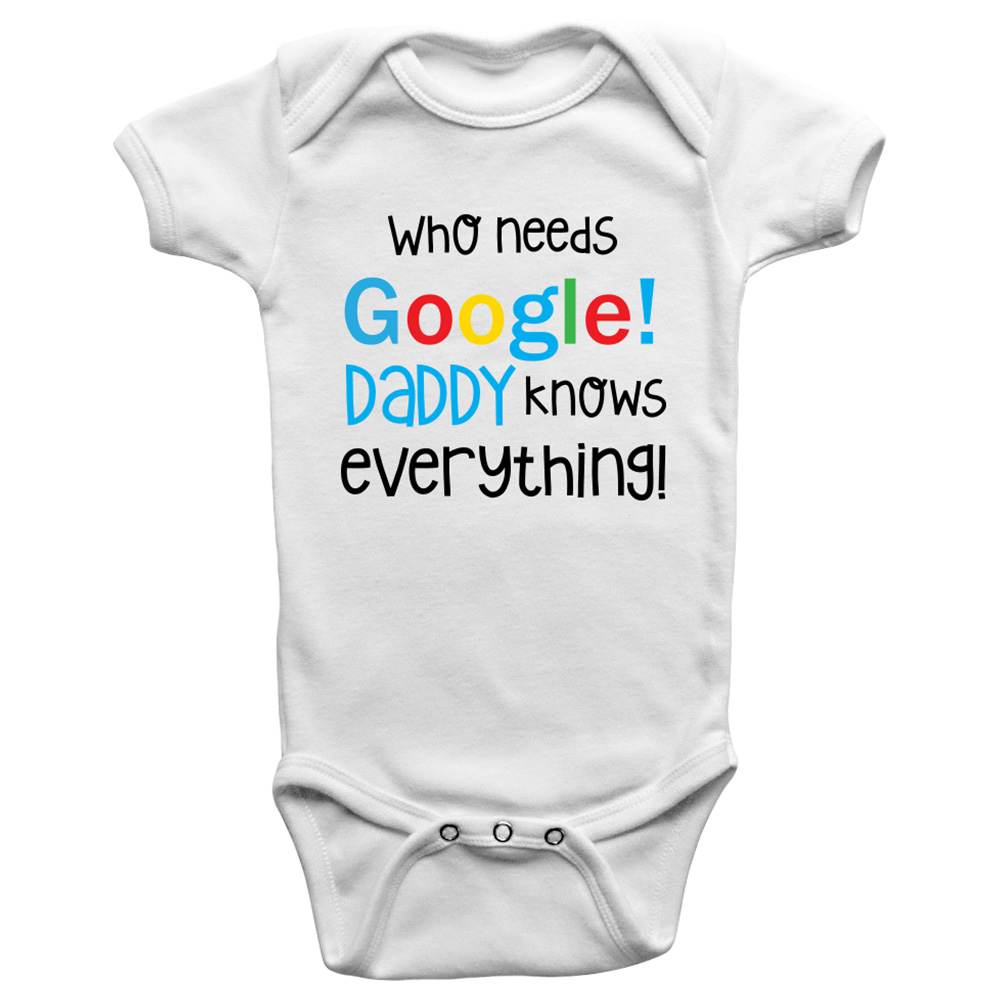 Limited Edition 'Daddy Knows Everything' Printed Baby Bodysuit
