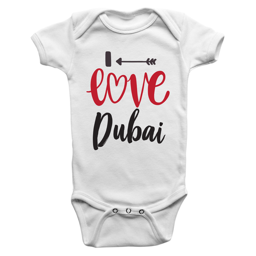 Limited Edition 'I Love Dubai' Printed Baby Bodysuit