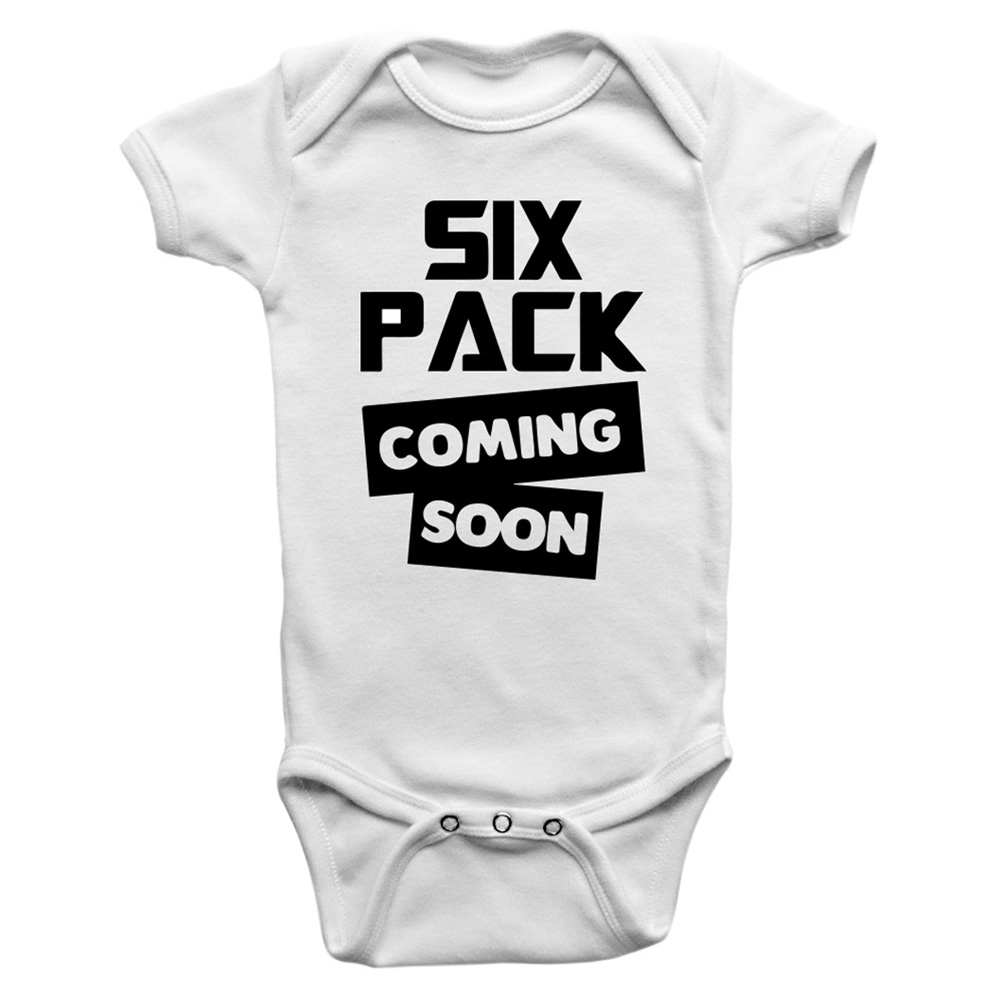 Limited Edition 'Six Pack Coming Soon' Printed Baby Boy's Bodysuit