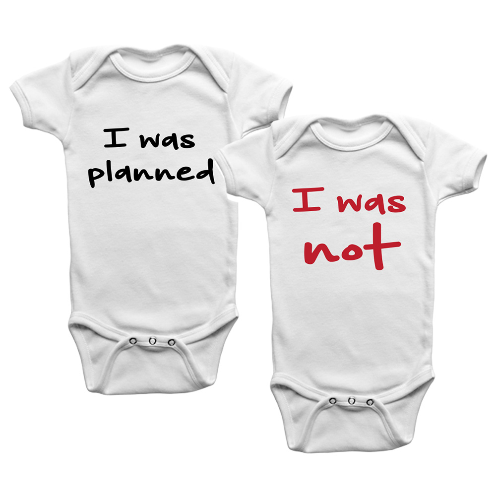 Limited Edition 'I Was Planned / I Was Not' Printed Bodysuit - Set of 2