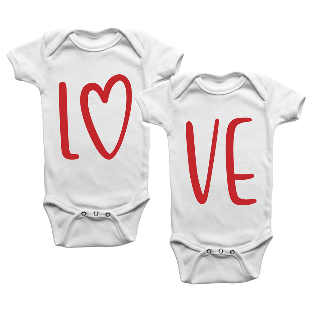 Limited Edition 'Love' Printed Bodysuit - Set of 2