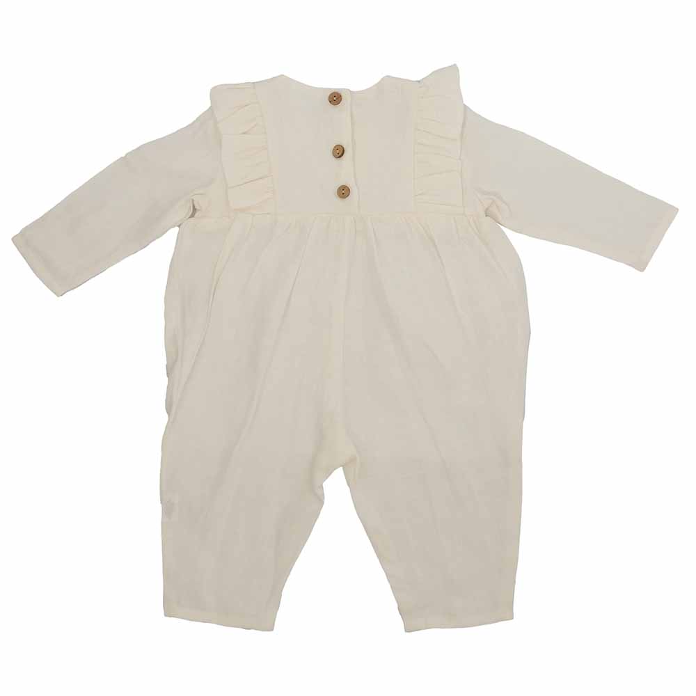 Kyara - Pure Linen Solid Jumpsuit - White