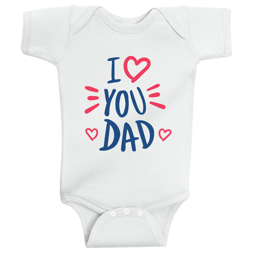 Twinkle Hands I Love You Dad Onesie - White