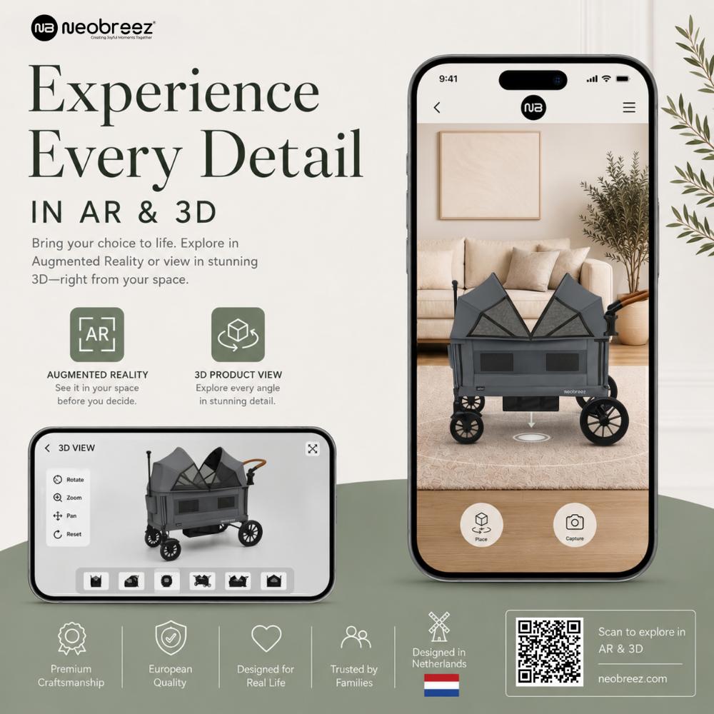 Neobreez - ADVI Wagon Stroller Double Stroller Push&Pull Foldable Twin Stroller - Dark Grey