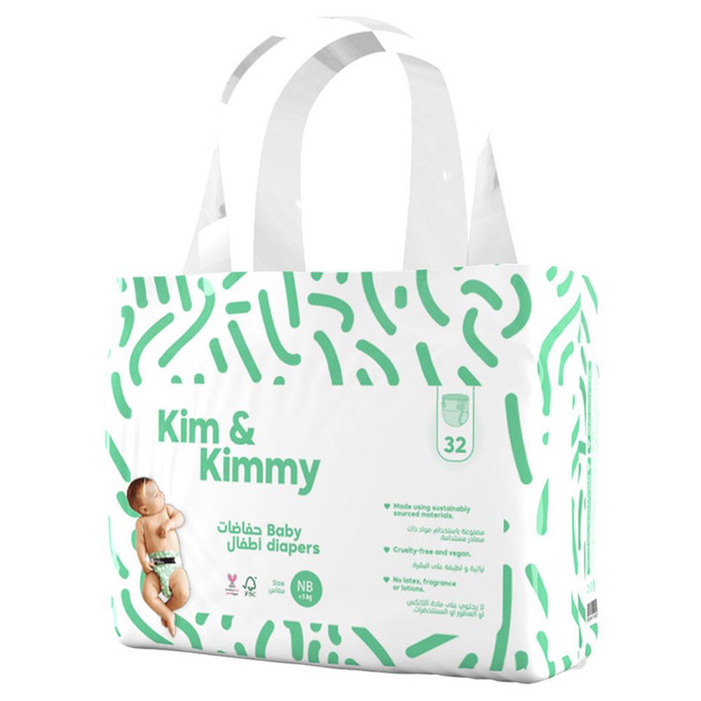 Kim & Kimmy - Funny Icons Diapers Upto 5kg New Born - 32pcs