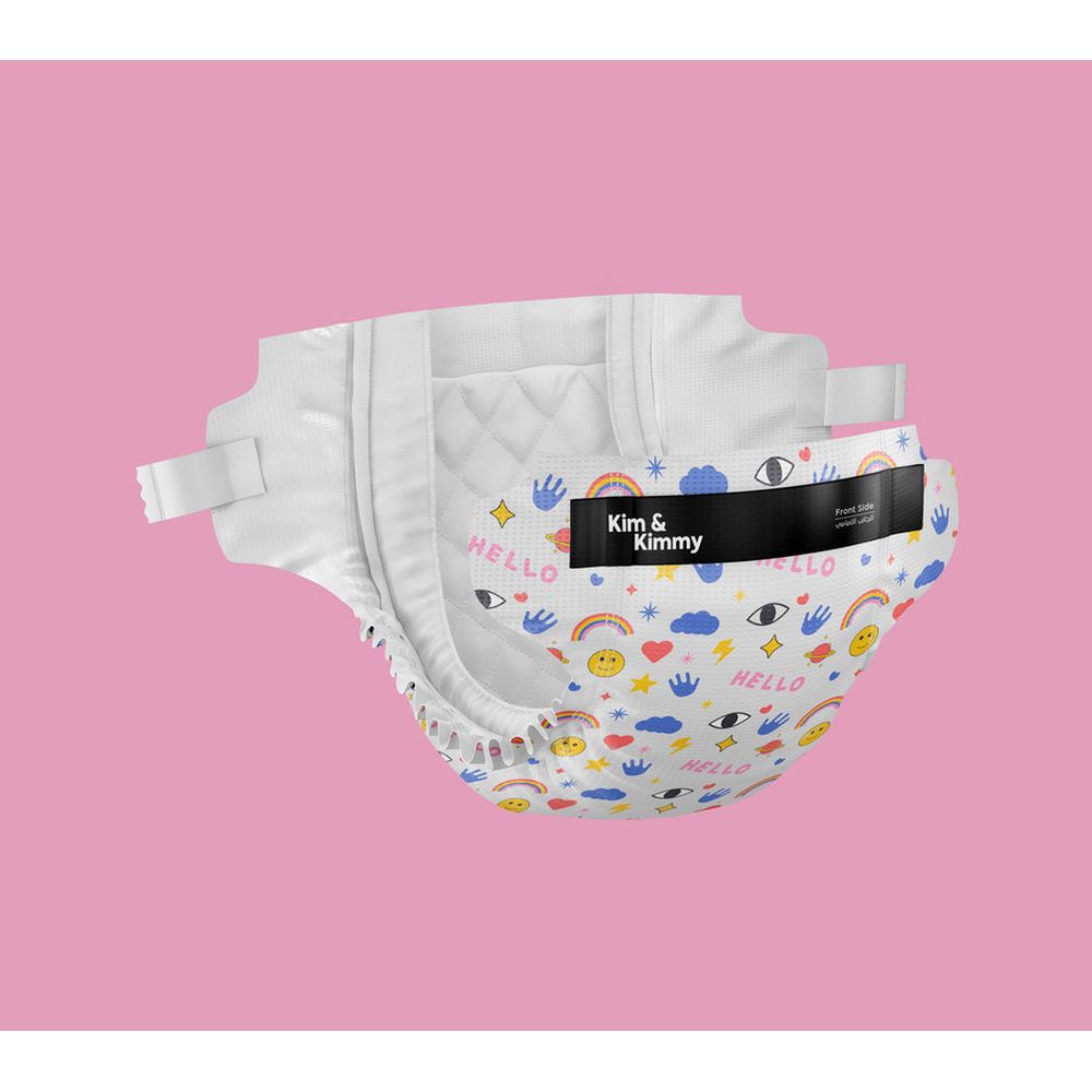 Kim & Kimmy - Funny Icons Diapers Upto 5kg New Born - 32pcs