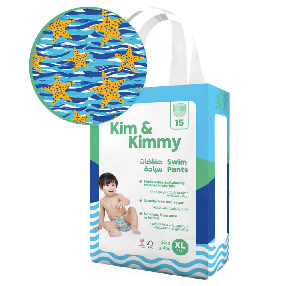 Kim & Kimmy - Swim Pants - 12+kg - X-Large - 15pcs - Starfish Splash