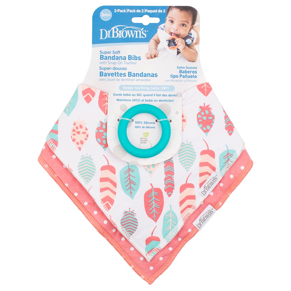 Dr. Brown's - Bandana Bib with Teether - Pack of 2