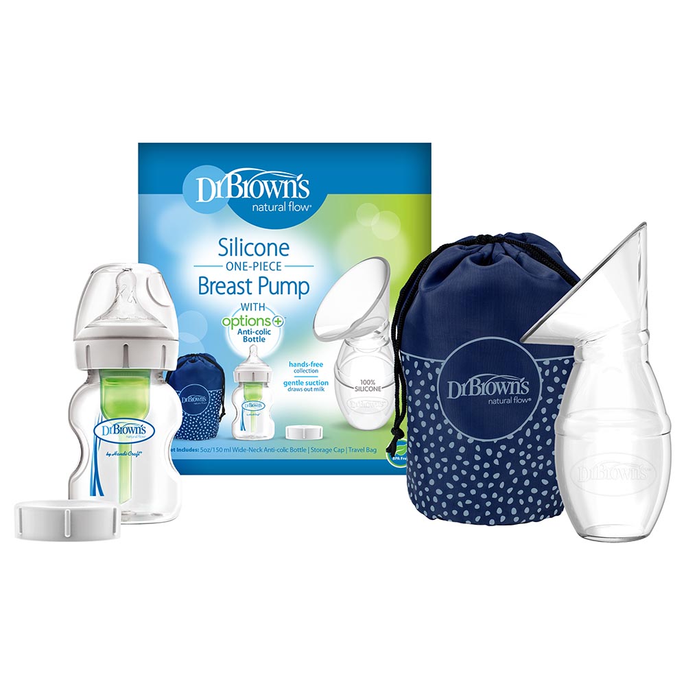 Dr. Brown's - One-Piece Silicone Breast Pump with Bottle