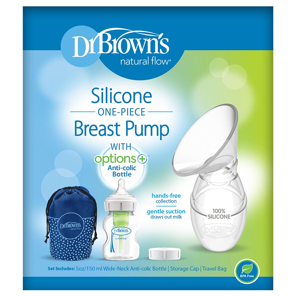 Dr. Brown's - One-Piece Silicone Breast Pump with Bottle