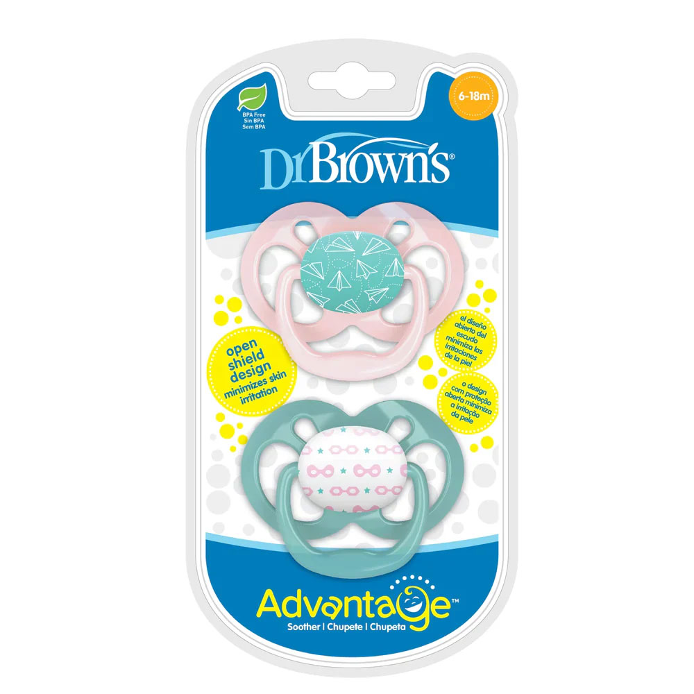 Dr. Brown's - Stage 2 Advantage Pacifier Airplanes 2pcs - Design May Vary
