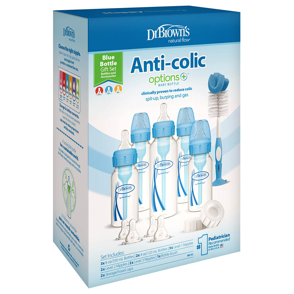Dr. Brown's - PP Narrow Anti-Colic Baby Bottle - Blue