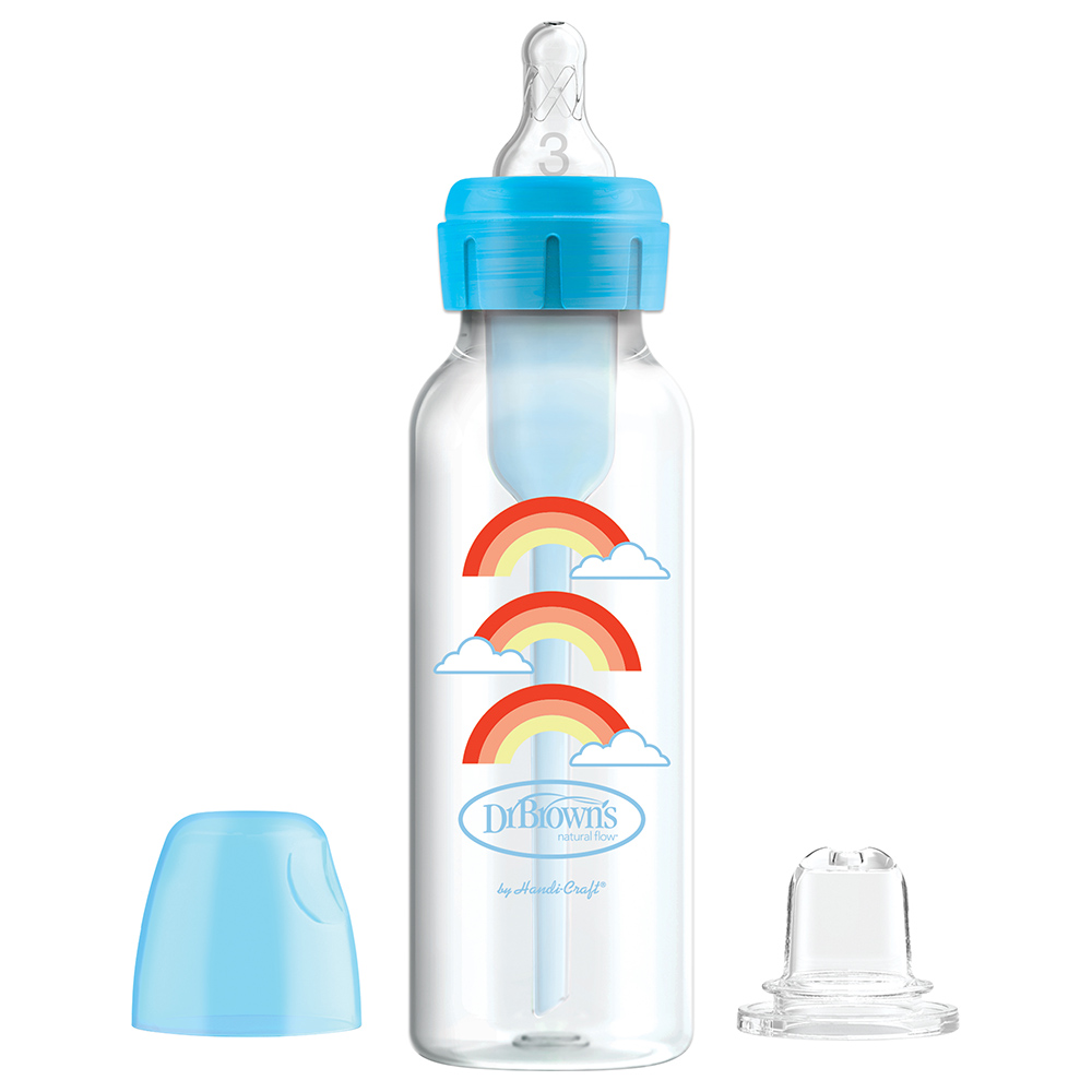 Dr. Brown's Polypropylene 250ml Narrow Options+ Bottle to Sippy Kit Blue