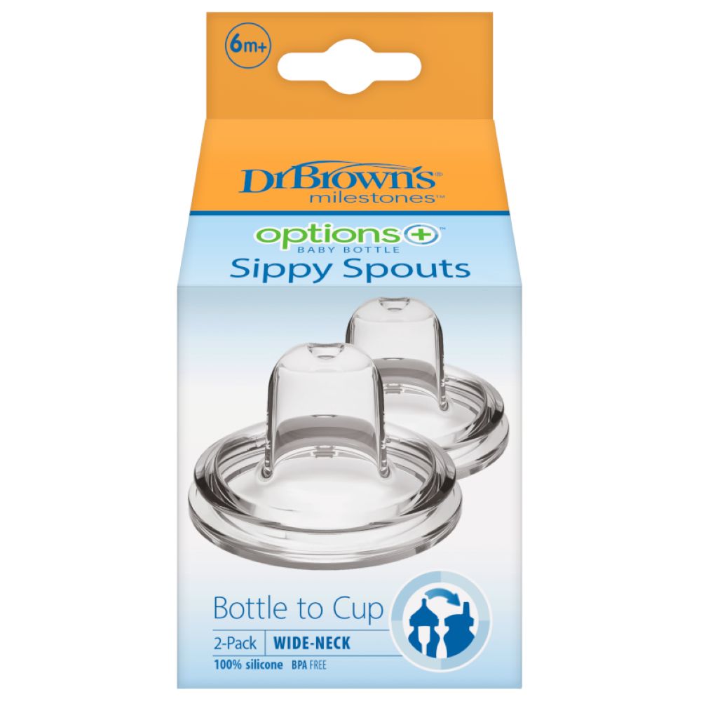 Dr. Brown's Polypropylene Wide-Neck Options+ Bottle Sippy Spout 2pcs