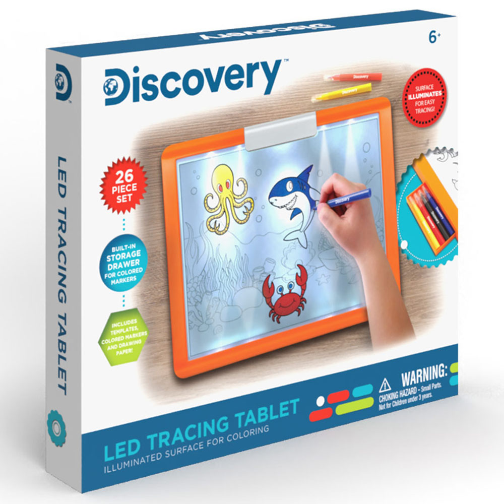 Discovery Kids - Toy Kids Tracing Tablet Led Marker Version - Orange