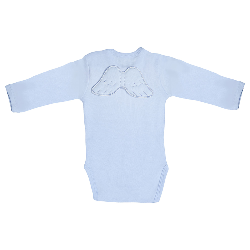 Mini Plum Angel Wings Long Sleeves Bodysuit - Blue