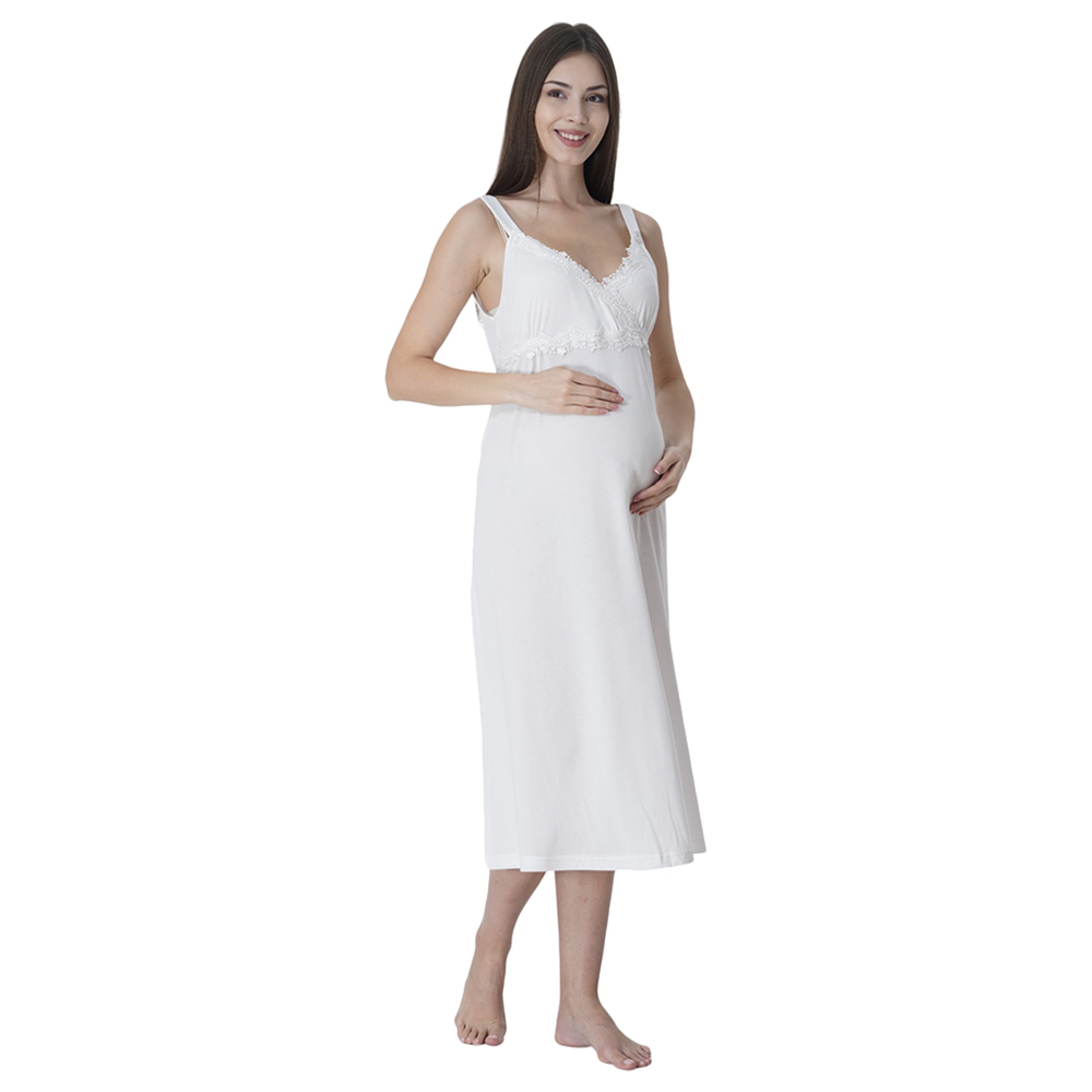 Mini Plum - 3pc-Set - Maternity Pjyamas with Striped Robe - Pink